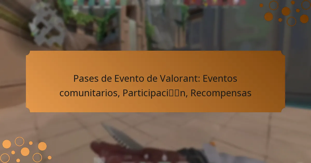Pases de Evento de Valorant: Eventos comunitarios, Participación, Recompensas